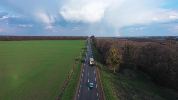 Rural Road Traffic with Rainbow