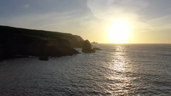 Aerial View of the Beautiful Coast By Port in County Donegal - Ireland