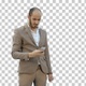 Young businessman taking selfies on phone, Alpha Channel - VideoHive Item for Sale