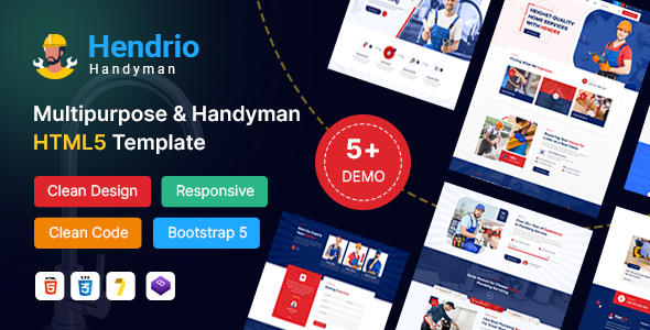 Hendrio – Multipurpose and Handyman Plumbing PSD Template