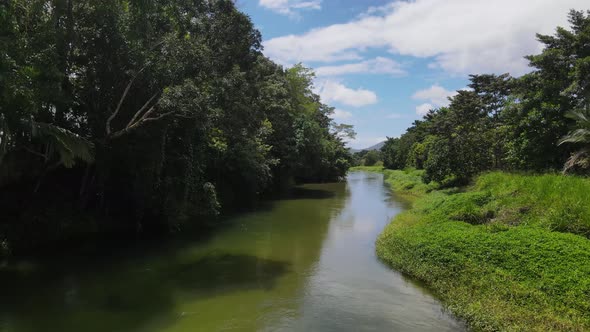 Following a clear water crocodile infested creek in far north tropical Queensland