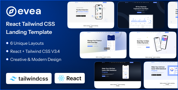 Evea - React Landing Page Template