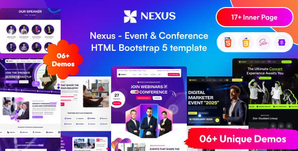 Nexus Event – Conference Concert Expo Event Landing Template – 0 Sold!