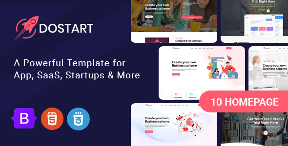 Dostart - Startup Landing Page