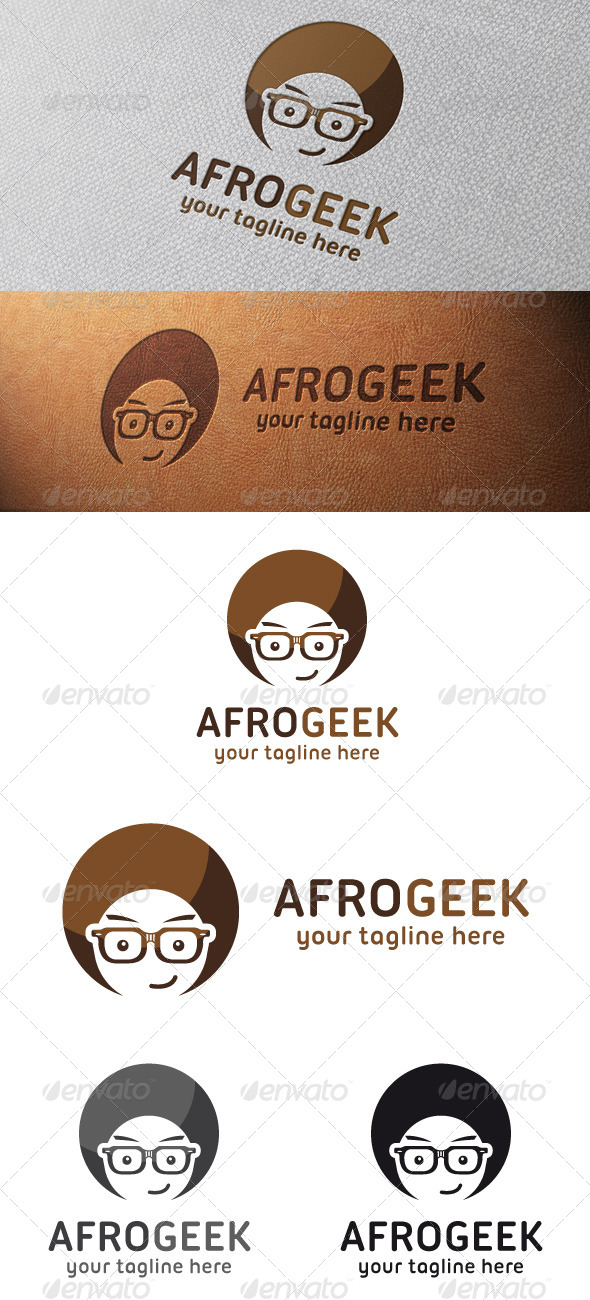 Afro Geek Logo Template