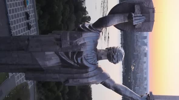 Vertical Video  Motherland Monument in Kyiv Ukraine