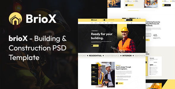 BrioX – Building & Construction PSD Template – 0 Sold!