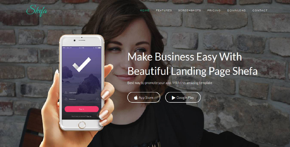 Shefa - App Landing Page HTML Template