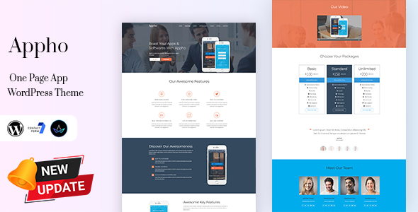 Appho - App & Software Landing Page WordPress Theme