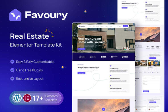 Favoury – Property Agency Elementor Template Kit – 0 Sold!