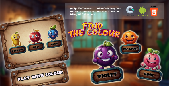 Find The Color Game - Educational Game (HTML5), Construct 3
