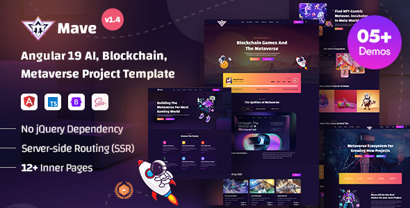 Mave - Angular 19 AI, Blockchain & Metaverse Project Launchpad Template