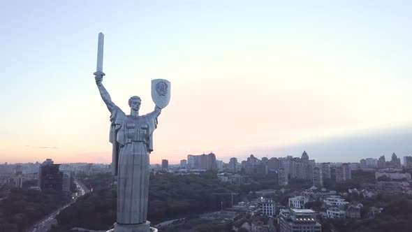 Monument Motherland. Aerial. Kyiv. Ukraine