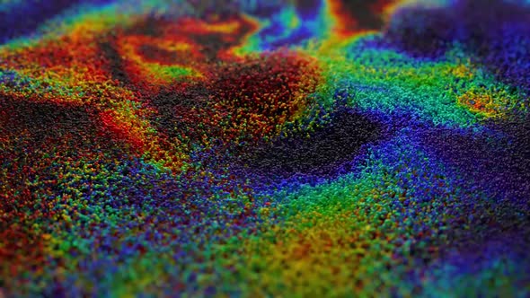 Abstract background with multicolored floating particles
