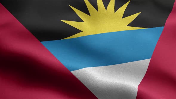 Antigua And Barbuda Flag Seamless Closeup Waving Animation