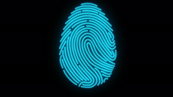 Fingerprint HUD Element with neon glow