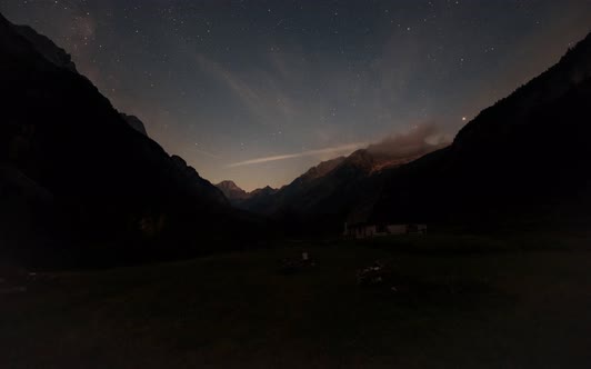 Stars timelapse in the mountains