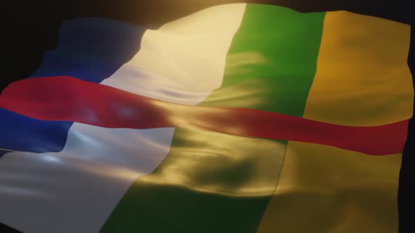 Central African Republic Flag Low Angle View