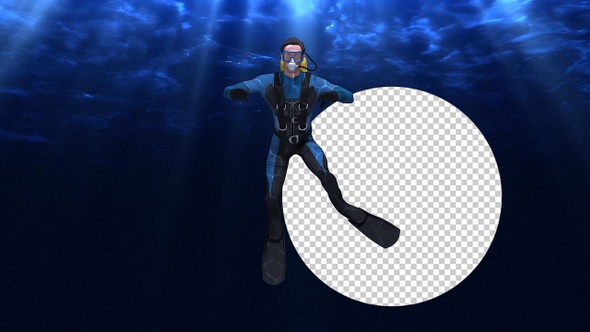 Scuba Diver Floating