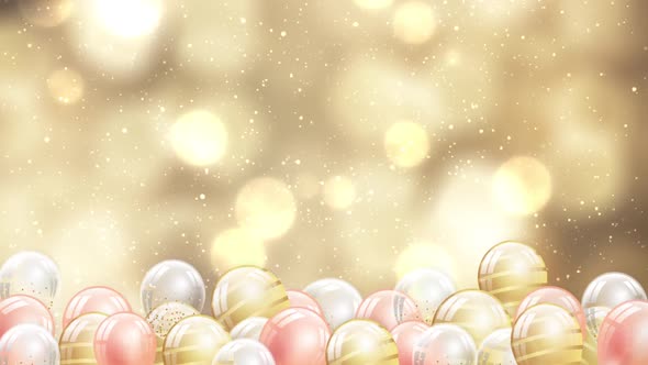 Gold Glitter Balloons With Bokeh