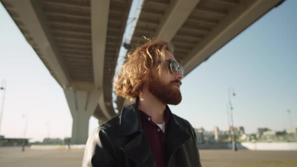 Portrait of Hipster Young Man