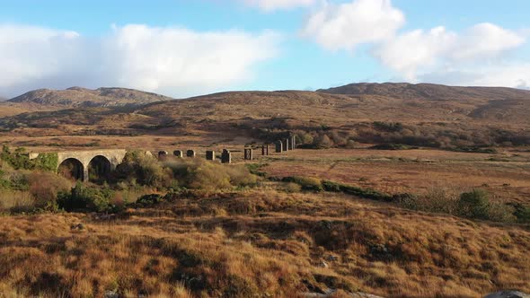 Aerial View of the Owencarrow Railway Viaduct By Creeslough in County Donegal  Ireland