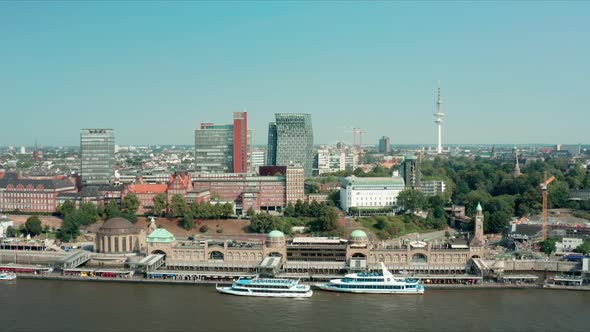 St. Pauli Landing Bridges Central Transportation Hub and Ferry Stations of Hamburg, and Are Also a