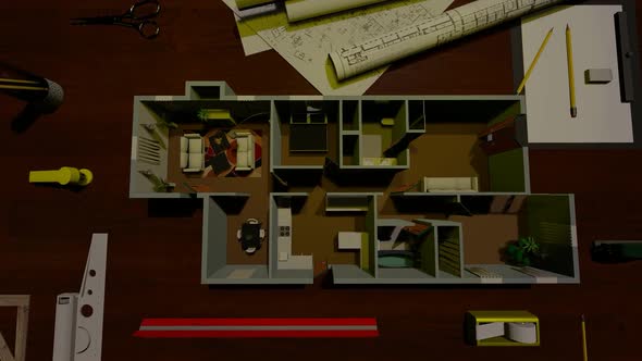 Architectural Project Table and Floorplan Background