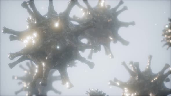 Bacteria Virus or Germs Microorganism Cells Under Microscope with Depth alt