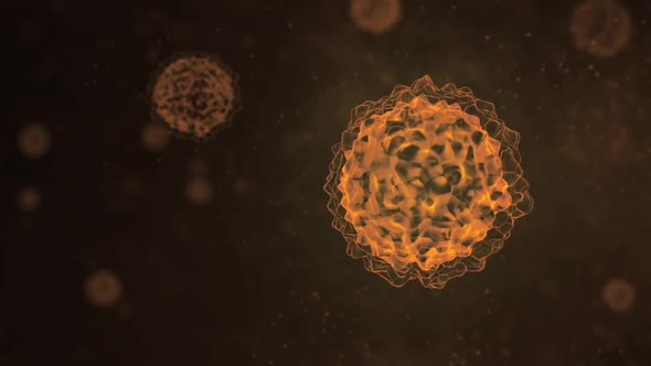 Corona Virus Bacteria 4K Orange