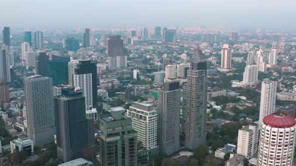 Bangkok Aerial View Above Sukhumvit and Thonglor District in Thailand