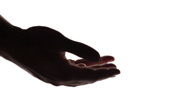 Silhouettes Of Man And Woman Hands 