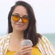 Close-up portrait of beautiful happy young plus size woman 30-35 years old on vacation. - VideoHive Item for Sale