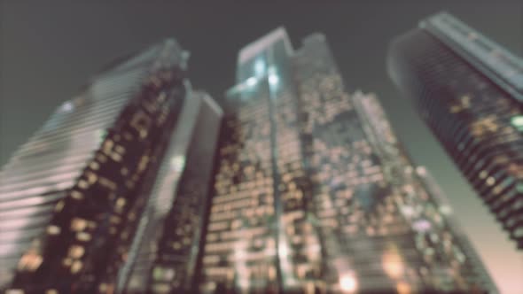 Abstract Urban Night Light Bokeh Defocused Background