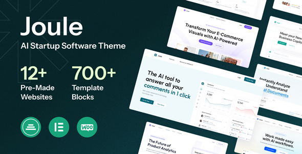 Joule – AI Startup Software Elementor WordPress Theme – 0 Sold!