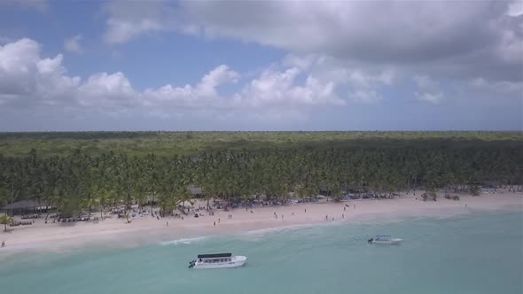 Caribbean Beach Drone Blue Water Palms