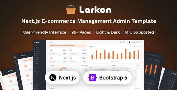 Larkon – Next.js Ecommerce Management Admin & Dashboard Template – 0 Sold!