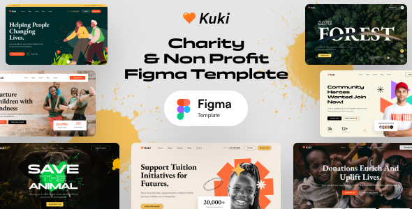 Kuki – Charity & Nonprofit Figma Template – 0 Sold!