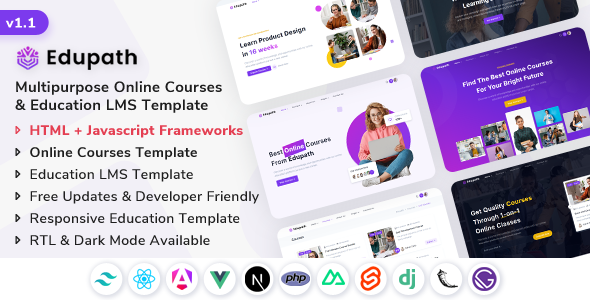 Edupath - Multipurpose Online Courses & Education LMS Template