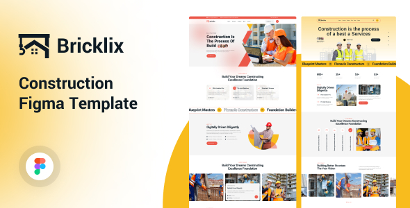 Bricklix – Modern Construction & Building Figma Template – 0 Sold!