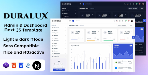 Duralux – Admin & Dashboard Next JS Template – 0 Sold!