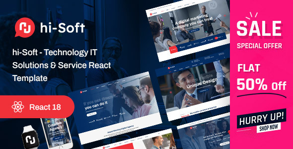 hi-Soft - IT Solutions and Services Company React Template