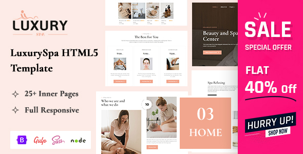 LuxurySpa - Spa & Beauty HTML Template