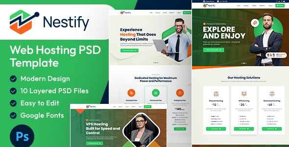 Nestify | Web Hosting PSD Template – 0 Sold!