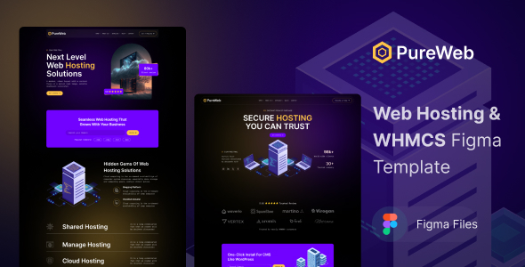 Pureweb - Web Hosting & WHMCS Figma Template