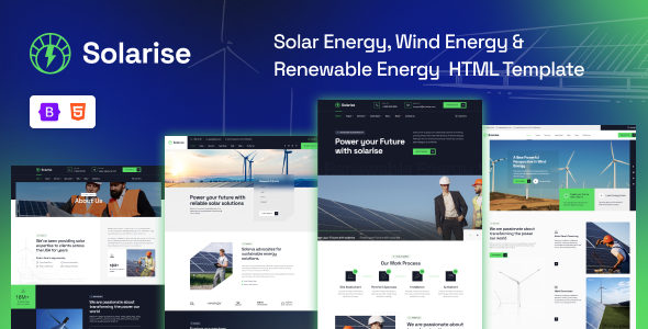 Solarise – Solar & Wind Renewable Energy HTML5 Template – 0 Sold!