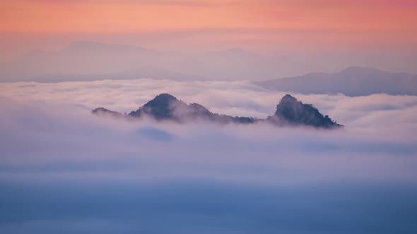 4K Timelapse of Phu Chi Fa at sunrise, Chiang Rai Province, Thailand 