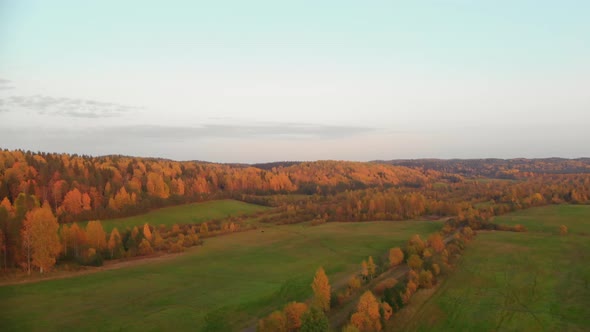 Ruskeala Mountain Park in Karelia in Autumn