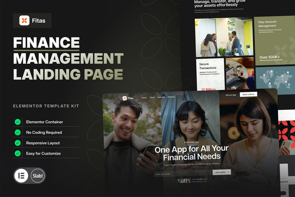 Fitas - Finance Management Elementor Pro Template Kit