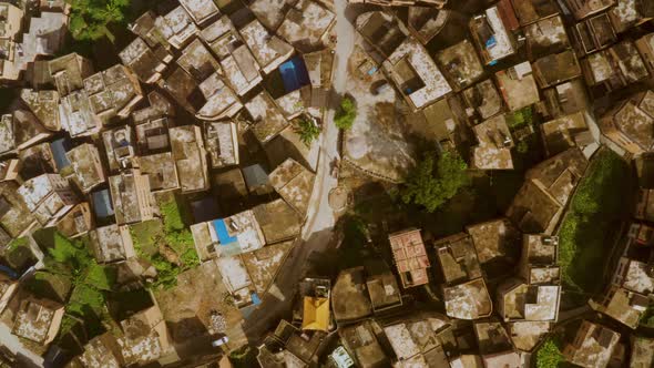 Aerial of the rice fields and villages of Yuanyang County China